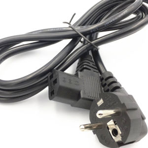 1.5M/5FT C13 IEC Kettle 90 right angle Degree to European 2 pin Round AC EU Plug Power Cable Lead Cord PC 150CM