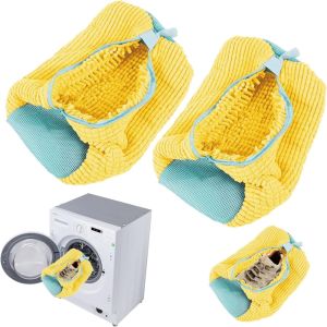 360 ° ซักผ้ารองเท้ากระเป๋าซักรีดกีฬารองเท้าเทนนิส Protector Reusable สุทธิเส้นใยปุยได้อย่างง่ายดายลบสิ่งสกปรกซักผ้าแห้ง