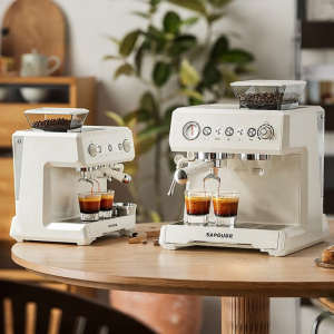 SAPOUDR | Semi-automatic Espresso Machine with Integrated Grinder and Milk Frother