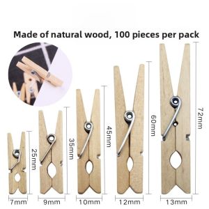 Small Wood Clips Large Wooden Clips Clothes Drying Clips Wooden Clips for Socks Small Clothes Home Use Strong Windproof Underwear Clips