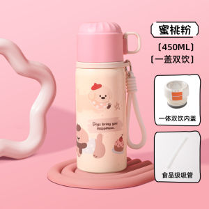 Cốc Nước Cách Nhiệt Dung Tích Lớn Bằng Thép Không Gỉ 316 Có Ống Hút Tay Cầm Cốc Đựng Nước Cho Nữ Cốc Đựng Nước Di Động