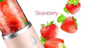 Blender Portable Mini Juice Blender 6 Pisau 400ML Portable Juicer Cup Pembuat Jus Elektrik 2400mah Rechargeable Mini Mixer Ice Crusher