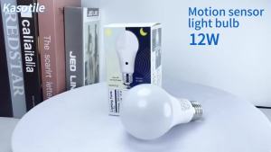 2 Pack Dusk to Dawn Light Bulbs 9W 12W Auto On Off Light Bulb Cold Warm White Motion Sensor Bulb for Garage Stairs Porch Garden