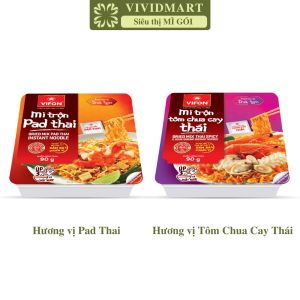 [SET 10 KHAY] - VIFON - Mì khay trộn Vifon 2 vị: Pad Thái Tôm chua cay Thái Vifon mì khay trộn Mì trộn Vifon (90g/khay)