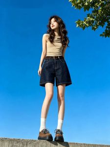 V.C.I | Vintage Denim High-Waist Slimming Shorts For Small Frames