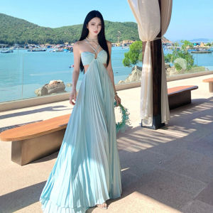 CHANGTONG | Halter Neck Elegant Long Dress