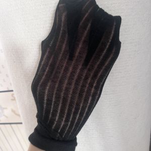 Ultra-Thin Grey Miu Same Style Socks for Women Pure Cotton Knee-High Heattech Long Tube Socks with Vertical Stripe Pattern