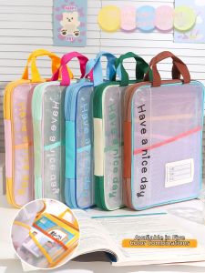 Multi-Layer Handheld Mesh Transparent File Bag