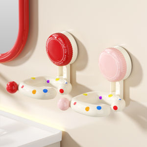 Dopamine Suction Cup Hair Dryer Holder No Drilling Bathroom Storage Shelf Hands-Free Plastic Bracket for Household Use