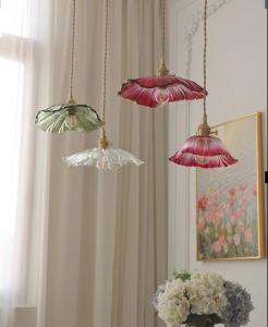 Modern LED Pendant Light Nordic Brass Sunflower Glass Chandelier Dining Room Living Room Bar Bedside Bedroom Light Ceiling Light