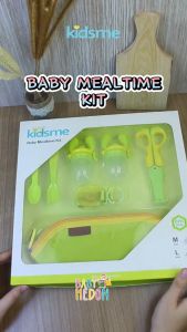 Baby Mealtime Kit KidsMe / 9922 / 1 Set Perlengkapan Makan Bayi / Sendok Garpu Set / Perlengkapan Makan Bayi Set / Celemek Garpu Sendok Set Untuk Bayi / Set Perlengkapan Makan Bayi