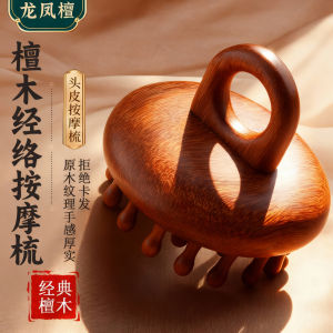 Thảm Mát Xa Đầu Hình Tròn Bằng Gỗ Đàn Hương Tự Nhiên Cầm Tay Bàn Chải Rửa Đầu Bàn Chải Dưỡng Tóc Vòng Tay Dụng Cụ Vệ Sinh Cá Nhân