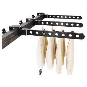 Portable Mini Clothesline Clamp Style Window Sill Balcony Clothes Drying Tool Travel Hanger Stainless Steel Folding Clothes Rack