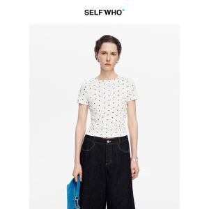 Classic Polka Dot Short Sleeve Fitted T-Shirt