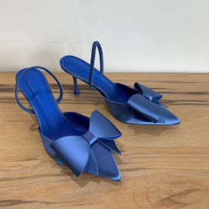 2025 Summer Women High Heels Pumps Pointed Toe Stiletto Female Bowknot Sandals Party Slingbacks Luxury Heeled Shoes