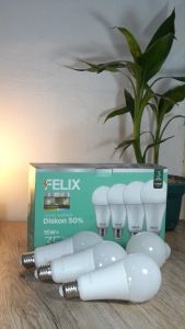 FELIX PREMIUM LED 15W Putih 4Pcs Super Terang Hemat 90% Bohlam Lampu E27 Setara 150W Garansi 3 Tahun