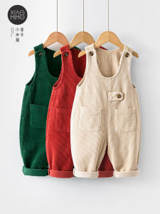 กางเกงขายาวทรงตรงผ้าคอร์ดูรอยสีแดงสำหรับเด็กผู้หญิง กางเกงขายาวผ้าคอร์ดูรอยฤดูใบไม้ผลิและฤดูใบไม้ร่วง คอลเลกชั่นใหม่ 2025