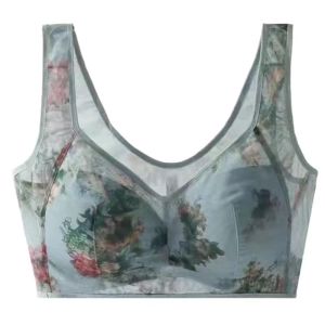 Lace Backless Bra for Middle-Aged And Elderly Women Wireless Big Size Makes Small Chest Look Bigger Vest Style Anti-Sagging