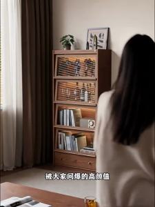 DONGMU | Simplistic Flap Door Dust-proof Bookcase with Glass Doors