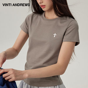 Vintage Crew Neck Fitted Short T-Shirt
