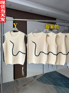 เสื้อกั๊กถักแขนกุดแบบเปิดหลังสำหรับผู้หญิง ฤดูร้อน 2025 คอกลม ทรงหลวม สไตล์ลำลอง สีสันสดใส คุณภาพเยี่ยม คอกลม