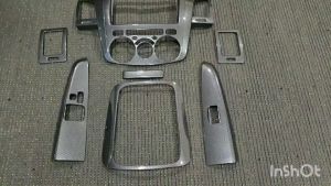 ชุดแต่งภายใน รถยนต์ Panal Cover ลายแคฟล่า คาร์บอน รุ่น2ประตู (7ชิ้น) เกียร์ธรรมดา โตโยต้า วีโก้ Toyota Vigo Vigo 2005 2006 2007 2008 2009 2010 2011 ใส่ร่วมกันได้ T