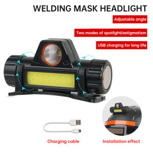 Welding Face Cover Lamp USB Charging XPE+COB Dual-purpose Headlight Argon Arc Welding Cap Welding Lighting Night Hiking Outdoor