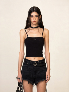 SMFK | Embroidered Cross Flower Pima Knit Vest