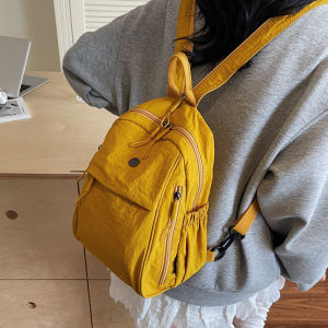 Lightweight Canvas Crossbody Bag Womens Backpack Fashionable Versatile Travel Dual-Shoulder Bag Trendy Single-Shoulder Bag