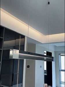 TOMAX Modern Linear Chandelier - Glass Dining Room Ceiling Light for Kitchen Island Luxury Restaurant Pendant Lamp for Living Room Bar Table Light