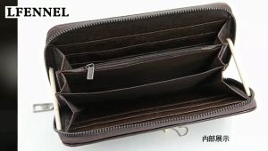 MUMUA Leather Clutch Bag Zipper Handcarry Long Wallet Beg Duit Dompet Panjang Lelaki Kulit Wallet For Men Mens Wallet Coin Holders Pouches