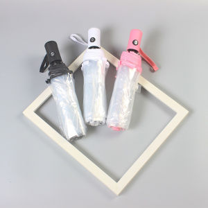 Transparent Umbrella Folding Fully Automatic Transparent Triple Fold Rain Umbrella Umbrella Student Minimalist