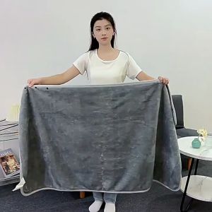 2025 New Office Wearable Wool Blanket With Buttons Warm Blanket Nap Air Conditioning Blanket