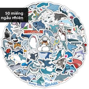 Kawaii Cá Mập Cá Đại Dương Miếng Dán 50-300P Hoạt Hình Dễ Thương Đề Can Cho Trẻ Em Tự Làm Laptop Sổ Lưu Văn Phòng Phẩm Tủ Lạnh Đồ Chơi Ngộ Nghĩnh