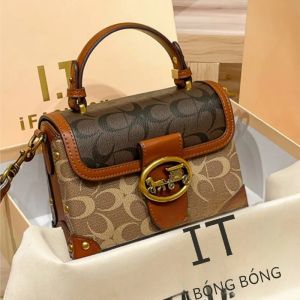 Túi Xách Nhỏ Thời Trang Tối Giản Màu Sắc Tương Phản Túi Đeo Chéo Nữ Hộp Di Động Cao Cấp Tất Có Khóa Kéo & Khóa Chốt