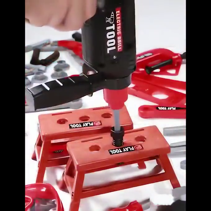 JOYTOYS 39/42/55 PCS Perkakas Anak Laki-laki Mainan Konstruksi Anak Set Alat Bor Anak-anak Mainan Konstruks