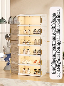 6/9 Layers Shoes Box Foldable Sneaker Shoe Storage Organizers Box Stackable Dustproof High-top Cabinet Shoe Rack: A Comprehensive Guide