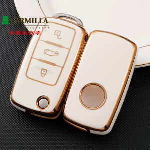 Car Key Cover Case Holder Keychain for VW Volkswagen VENTO Polo Golf Passat Beetle Caddy T5 Up Eos Tiguan Jetta for Skoda Octavia A5