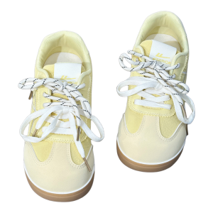 Warrior | Thick Sole Trainer Shoes Comfortable Versatile Cream Yellow Womens