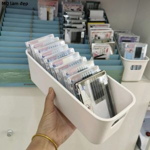 1 Hộp Đựng Dụng Cụ Nối Mi Màu Trắng Hộp Bảo Quản Mi Giả Phụ Kiện Mi Giá Để Trưng Bày Dụng Cụ Trang Điểm