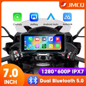 JMCQ 5/7 inch Motorcycle DVR Navigation GPS Wireless CarPlay Android Auto Airplay Moto Screen Portable for motorcycle Monitor