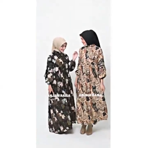Termurah Dress Anjani Gamis Rayon Premium Wanita Simpel Rayon Motif Terbaru Premium Kekinian