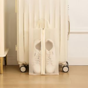 Transparent Mesh Shoe Storage Bag Foldable Breathable Polyester Pouch Travel Gym Beach Cosmetics Toiletries Organizer