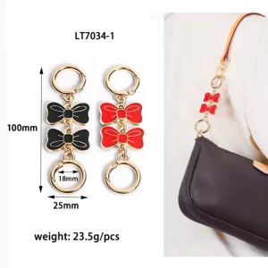 รูปโบว์ สายโซ่ต่อ ขยาย แบบเปลี่ยน อุปกรณ์เสริมกระเป๋า alloy bag chain LT7034-1