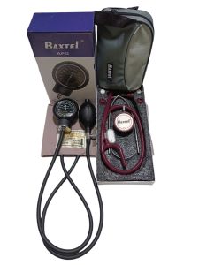 Baxtel APG BLACK Ring Aneriod Sphygmomanometer With Stethoscope Deluxe
