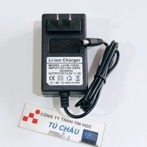 Adapter sạc Pin Li ion 12.6V - 2A cho Pin Lithium - ion có điện áp 9.6V đến 12V / Đầu cắm 5.5mm x 2.1mm