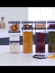 HOMESS Food Storage Container Plastic Kitchen Fridge Noodle Box Multigrain Storage Tank Transparent Sealed Cans