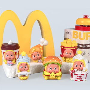 clu 6pcs TWINKLE TWINKLE McDonalds Co-Branded Burger Fries Action Figure Fashionable Cartoon Blind Box ulc