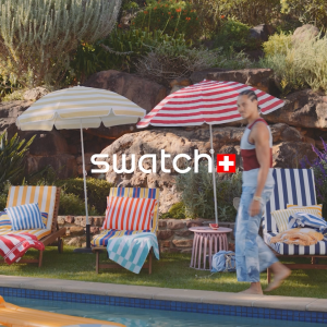 Swatch Skin Irony Simply Beachy SYXG130 Purple Silicone Strap Watch