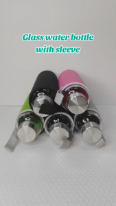 Tea Glass Water Bottle Healthy Drinking Water With Sleeve 550ml